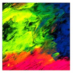 Neon Rainbow Green Pink Blue Red Painting Large Satin Scarf (square) by Mariart