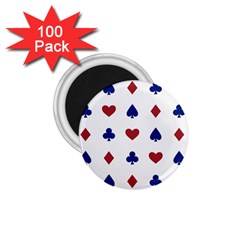 Playing Cards Hearts Diamonds 1 75  Magnets (100 Pack) 