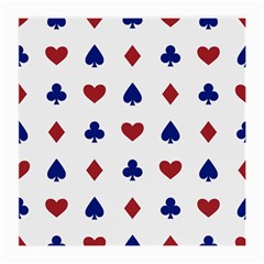 Playing Cards Hearts Diamonds Medium Glasses Cloth