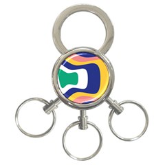 Rainbow Pink Yellow Bluw Green Rainbow 3-ring Key Chains by Mariart