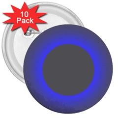 Pure Energy Black Blue Hole Space Galaxy 3  Buttons (10 Pack)  by Mariart