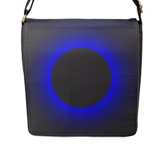Pure Energy Black Blue Hole Space Galaxy Flap Messenger Bag (l)  by Mariart