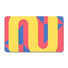 Rainbow Sign Yellow Red Blue Retro Magnet (rectangular) by Mariart