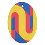 Rainbow Sign Yellow Red Blue Retro Oval Ornament (Two Sides) Front