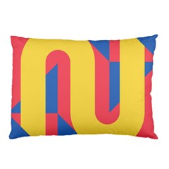 Rainbow Sign Yellow Red Blue Retro Pillow Case (two Sides)