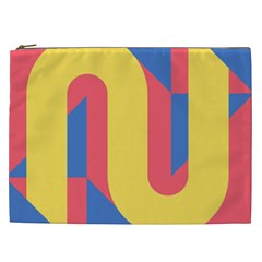 Rainbow Sign Yellow Red Blue Retro Cosmetic Bag (xxl) 