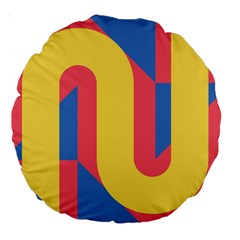 Rainbow Sign Yellow Red Blue Retro Large 18  Premium Round Cushions