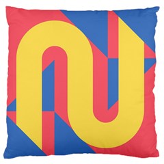 Rainbow Sign Yellow Red Blue Retro Large Flano Cushion Case (one Side)