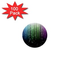 Numerical Animation Random Stripes Rainbow Space 1  Mini Buttons (100 Pack) 