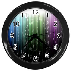 Numerical Animation Random Stripes Rainbow Space Wall Clocks (black)