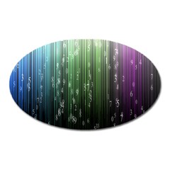 Numerical Animation Random Stripes Rainbow Space Oval Magnet