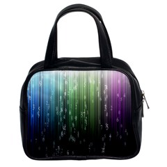 Numerical Animation Random Stripes Rainbow Space Classic Handbags (2 Sides) by Mariart