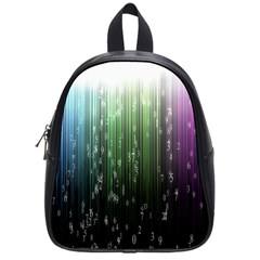 Numerical Animation Random Stripes Rainbow Space School Bag (small) by Mariart