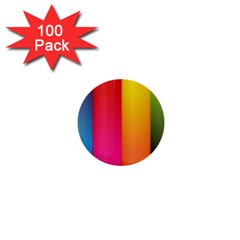 Rainbow Stripes Vertical Lines Colorful Blue Pink Orange Green 1  Mini Buttons (100 Pack) 