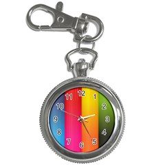 Rainbow Stripes Vertical Lines Colorful Blue Pink Orange Green Key Chain Watches by Mariart