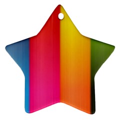 Rainbow Stripes Vertical Lines Colorful Blue Pink Orange Green Star Ornament (two Sides)