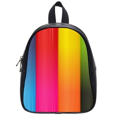 Rainbow Stripes Vertical Lines Colorful Blue Pink Orange Green School Bag (small)