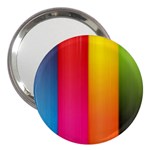 Rainbow Stripes Vertical Lines Colorful Blue Pink Orange Green 3  Handbag Mirrors Front