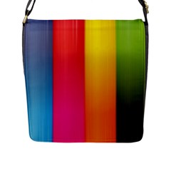 Rainbow Stripes Vertical Lines Colorful Blue Pink Orange Green Flap Messenger Bag (l)  by Mariart
