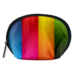 Rainbow Stripes Vertical Lines Colorful Blue Pink Orange Green Accessory Pouches (medium)  by Mariart