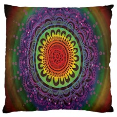 Rainbow Mandala Circle Large Cushion Case (two Sides)