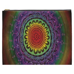 Rainbow Mandala Circle Cosmetic Bag (xxxl)  by Mariart