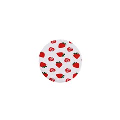 Red Fruit Strawberry Pattern 1  Mini Buttons by Mariart