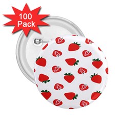Red Fruit Strawberry Pattern 2 25  Buttons (100 Pack)  by Mariart
