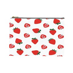 Red Fruit Strawberry Pattern Cosmetic Bag (large) 