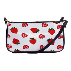 Red Fruit Strawberry Pattern Shoulder Clutch Bags by Mariart