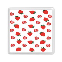 Red Fruit Strawberry Pattern Memory Card Reader (square) 
