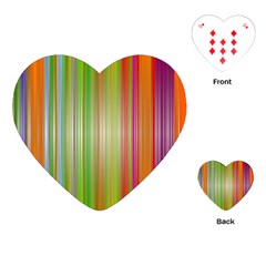 Rainbow Stripes Vertical Colorful Bright Playing Cards (heart)  by Mariart