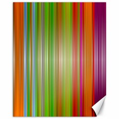 Rainbow Stripes Vertical Colorful Bright Canvas 11  X 14  