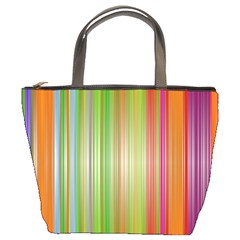 Rainbow Stripes Vertical Colorful Bright Bucket Bags
