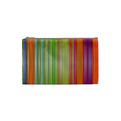 Rainbow Stripes Vertical Colorful Bright Cosmetic Bag (small) 