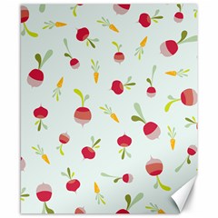 Root Vegetables Pattern Carrots Canvas 8  X 10 