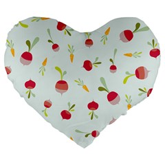 Root Vegetables Pattern Carrots Large 19  Premium Heart Shape Cushions