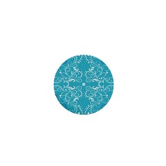 Repeatable Patterns Shutterstock Blue Leaf Heart Love 1  Mini Buttons