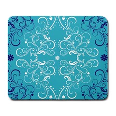 Repeatable Patterns Shutterstock Blue Leaf Heart Love Large Mousepads by Mariart
