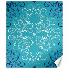 Repeatable Patterns Shutterstock Blue Leaf Heart Love Canvas 20  X 24   by Mariart