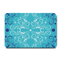 Repeatable Patterns Shutterstock Blue Leaf Heart Love Small Doormat 