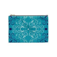 Repeatable Patterns Shutterstock Blue Leaf Heart Love Cosmetic Bag (medium)  by Mariart