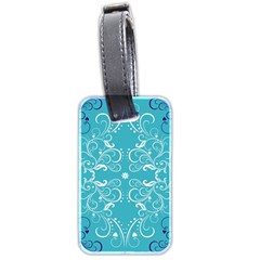 Repeatable Patterns Shutterstock Blue Leaf Heart Love Luggage Tags (two Sides)