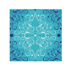 Repeatable Patterns Shutterstock Blue Leaf Heart Love Small Satin Scarf (square)