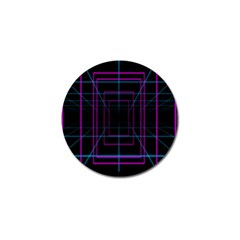 Retro Neon Grid Squares And Circle Pop Loop Motion Background Plaid Purple Golf Ball Marker (10 Pack) by Mariart