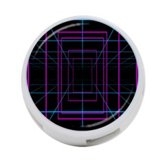 Retro Neon Grid Squares And Circle Pop Loop Motion Background Plaid Purple 4-port Usb Hub (one Side) by Mariart