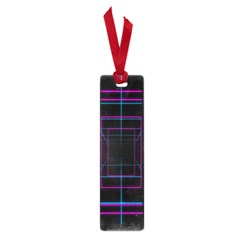 Retro Neon Grid Squares And Circle Pop Loop Motion Background Plaid Purple Small Book Marks