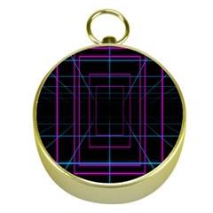 Retro Neon Grid Squares And Circle Pop Loop Motion Background Plaid Purple Gold Compasses by Mariart