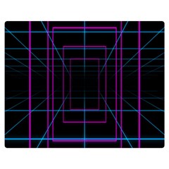 Retro Neon Grid Squares And Circle Pop Loop Motion Background Plaid Purple Double Sided Flano Blanket (medium)  by Mariart