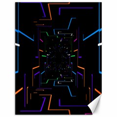 Seamless 3d Animation Digital Futuristic Tunnel Path Color Changing Geometric Electrical Line Zoomin Canvas 12  X 16   by Mariart